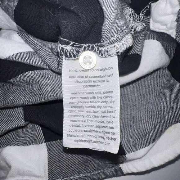 Tommy Hilfiger Shirt Women Medium Black Plaid Collard Classic Everday Henley Top - Picture 9 of 10